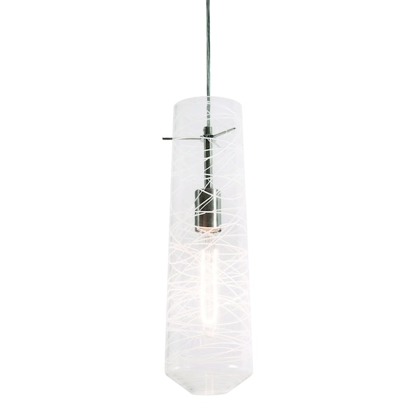 Spun Pendant - Satin Nickel - Clear